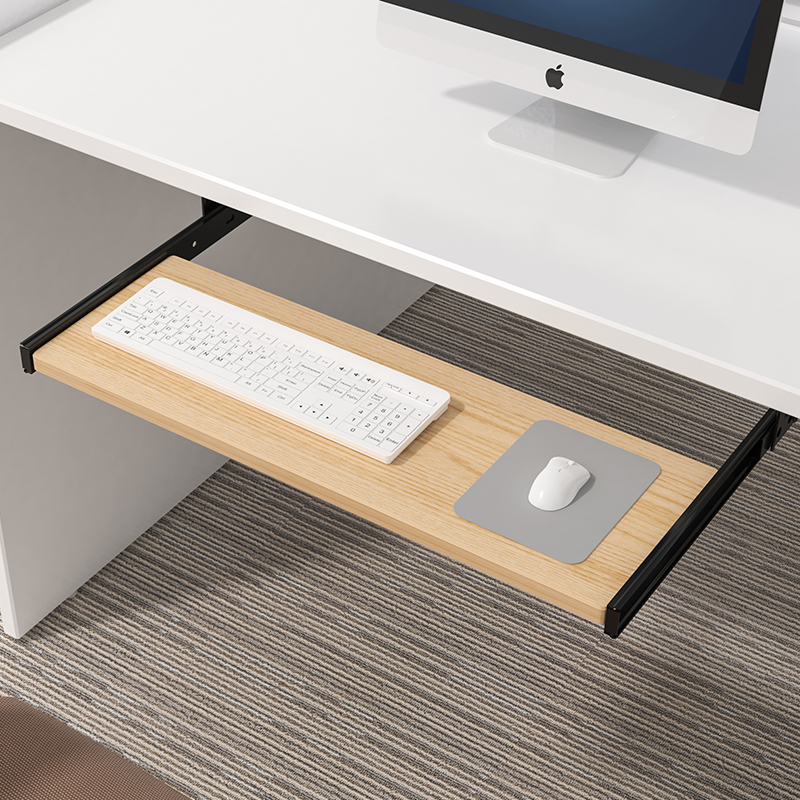 Desk Setup With Keyboard Tray - 책상 아래 슬라이딩 레일 마우스 플랫폼이
