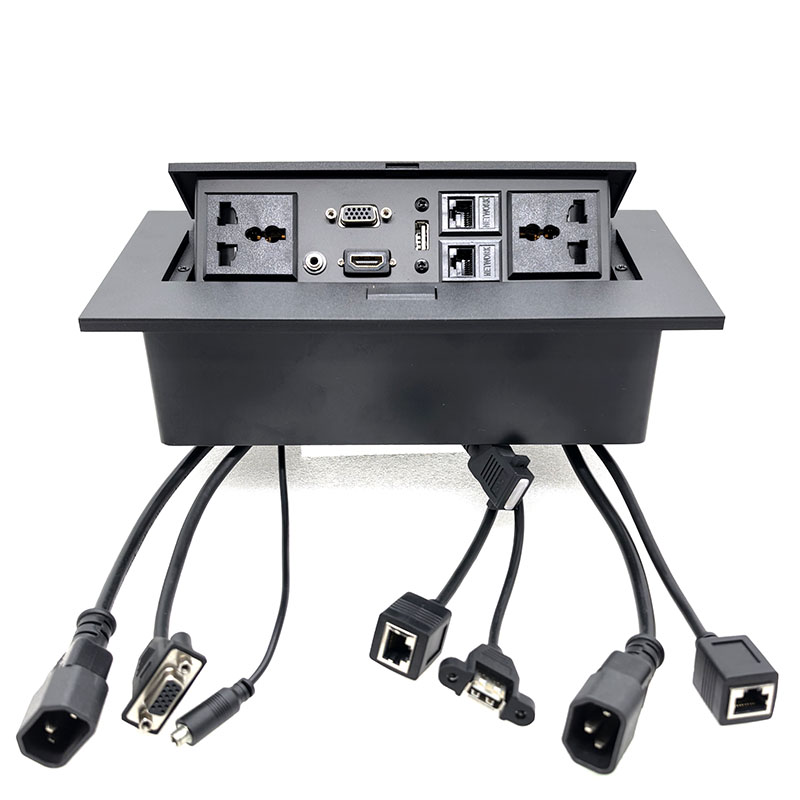 Desk Setup Hub - 팝업 숨김형 소켓 올인원 데스크탑 잭(VGA,