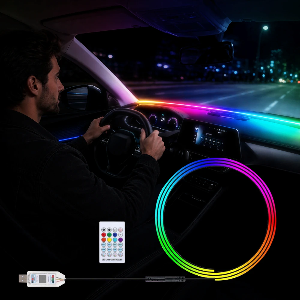 Ambient Light Bar Usb - 자동차 앞유리 앰비언트 라이트 스트립 59인치