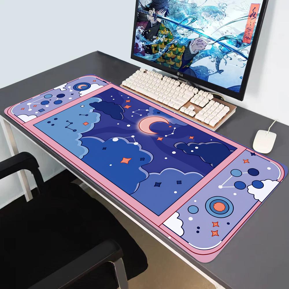 Desk Setup Art - HYBXAXC 달과 별 대형 데스크 매트