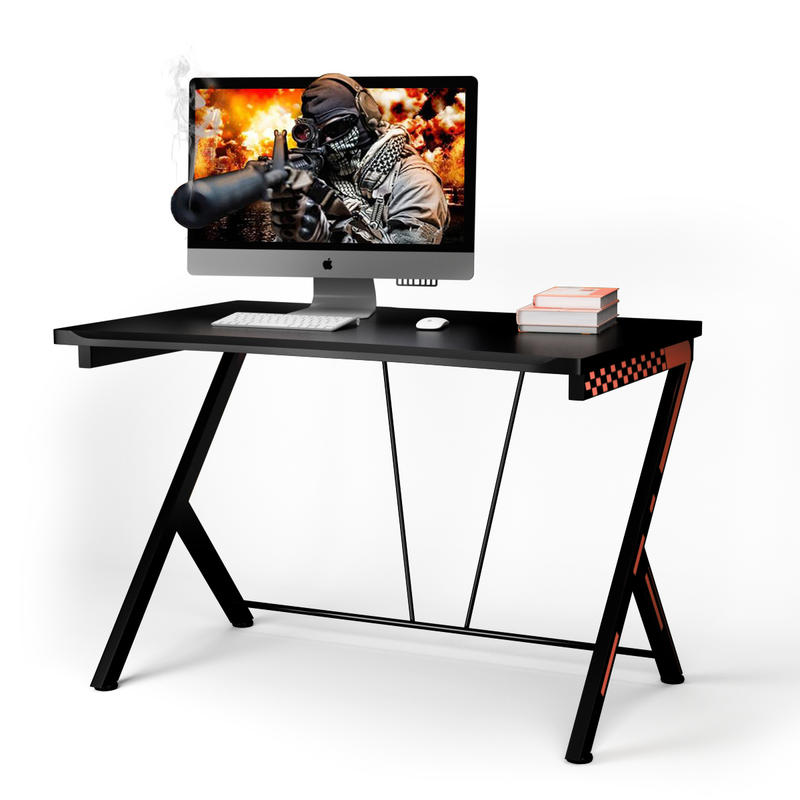 Desk Setup Ergonomics - 현대적인 인체공학적 컴퓨터 책상, 금속 프레임이