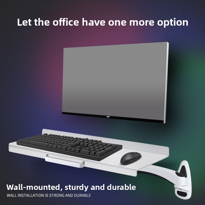 Desk Setup With Keyboard Tray - 산업용 벽걸이 키보드 트레이, 헤비듀티 인체공학적
