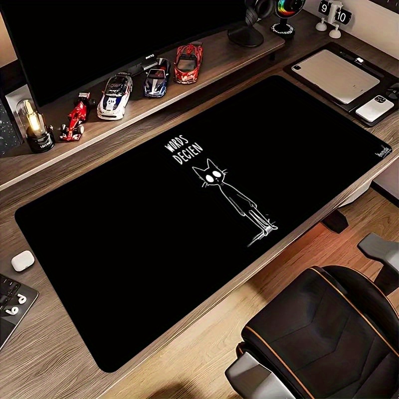 Desk Setup For Work - 재미있는 스케치 고양이 문구가 있는 데시엔