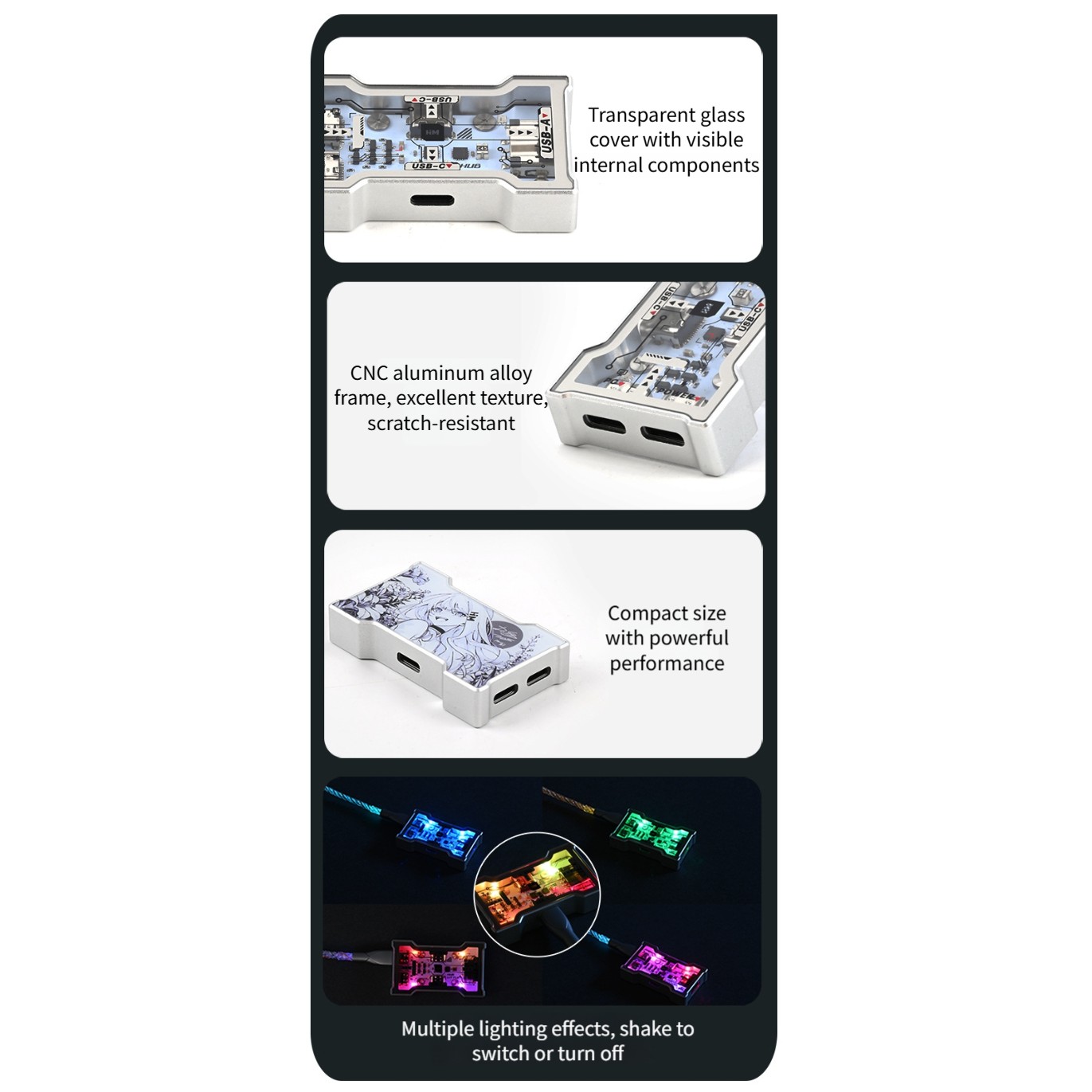 RGB USB 허브 2 입력 3 출력 게임용 책상 설정 - Desk Setup Hub 리뷰 및 가격