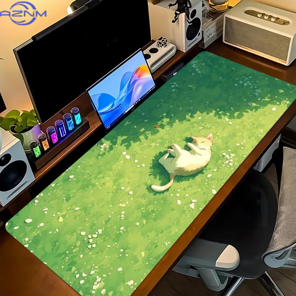 꽃무늬 귀여운 고양이 디자인 대형 게이밍 마우스 패드, - Desk Setup For Work 리뷰 및 가격