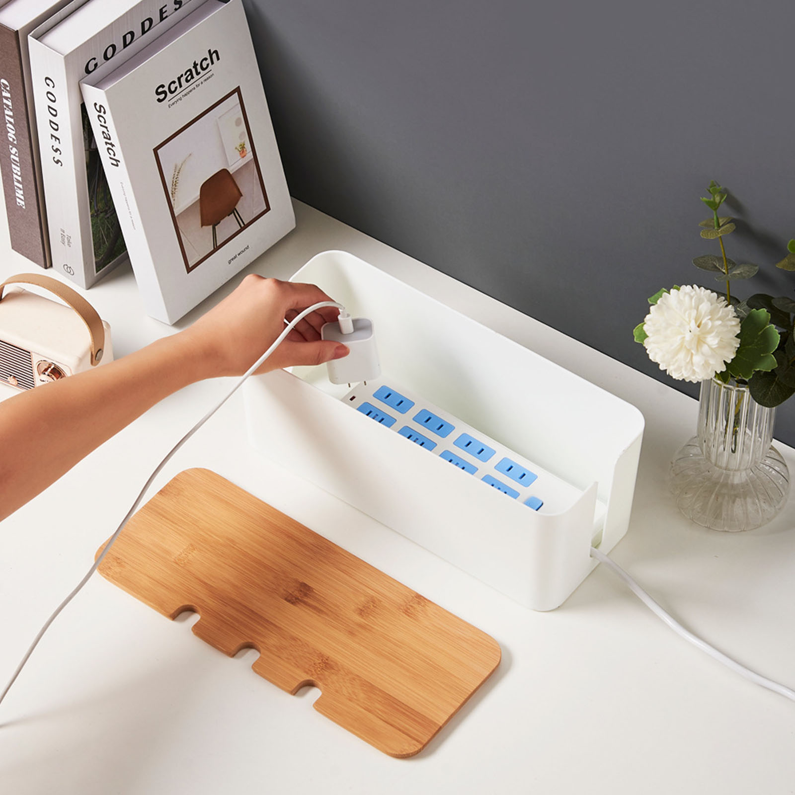 대형 케이블 관리 상자 – TV 전선, 컴퓨터, USB - Desk Setup Hub 리뷰 및 가격