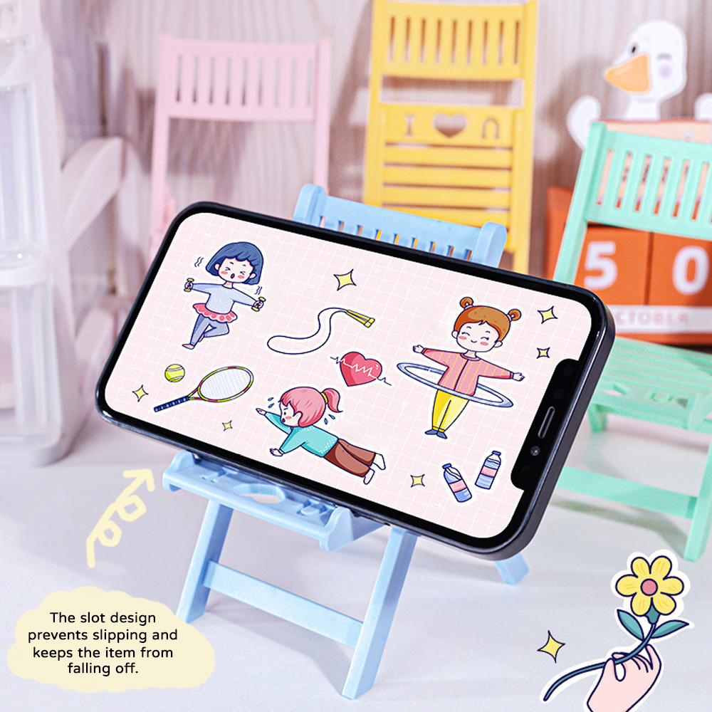 미니 접이식 의자형 휴대폰 거치대, 스마트폰 킥스탠드, - Desk Setup Dorm 리뷰 및 가격