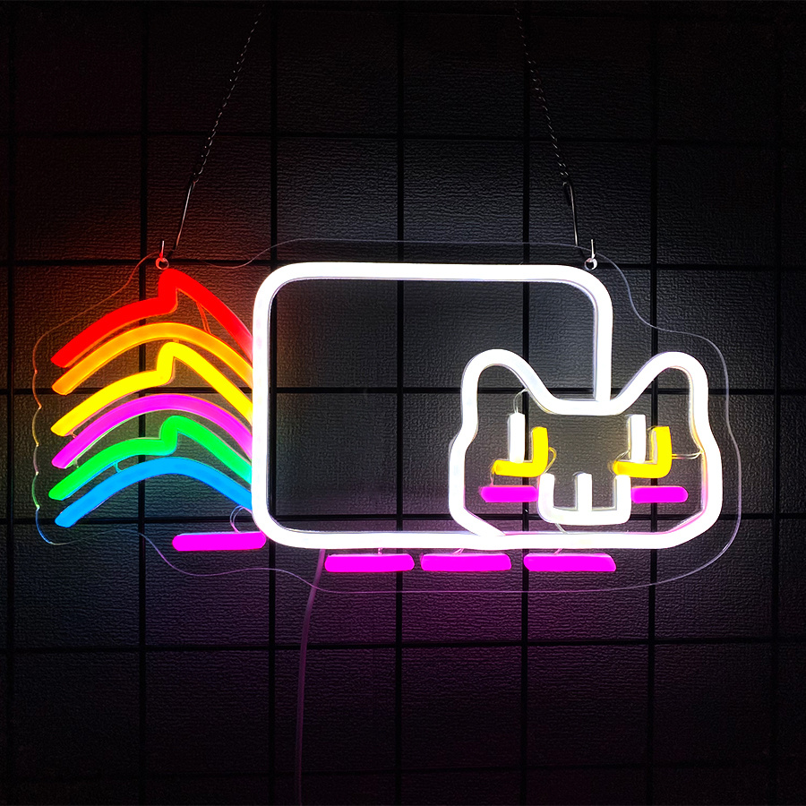 레인보우 캣 LED 네온사인, USB 디밍 가능 기발한 - Ambient Light Bar Usb 리뷰 및 가격