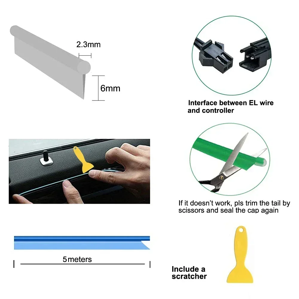 1/3/5M 자동차 인테리어 조명 장식용 무드등 7가지 - Ambient Light Bar Usb 리뷰 및 가격