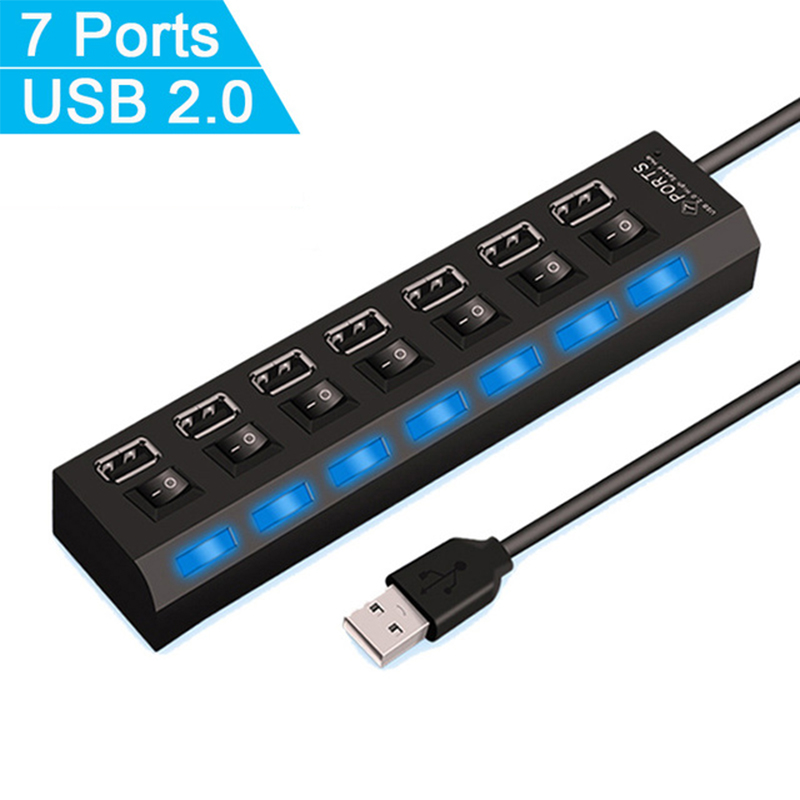 7 포트 USB 2.0 허브 분배기 PC 노트북 Mac - Desk Setup Hub 리뷰 및 가격