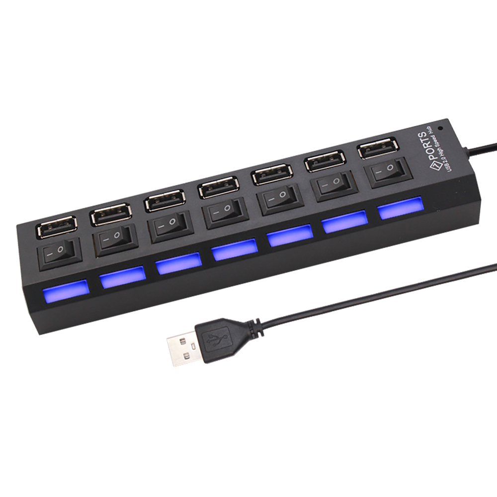 7 포트 USB 2.0 허브 분배기 PC 노트북 Mac - Desk Setup Hub 리뷰 및 가격