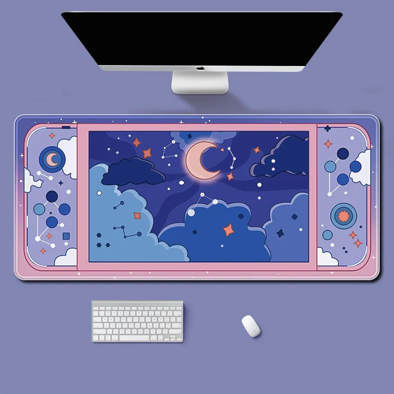 달과 별 대형 책상 매트 Kawaii 미적 마우스 패드 - Desk Setup Art 리뷰 및 가격