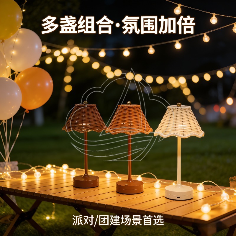 빈티지 라탄 테이블 램프 USB 야간 조명 바, 레스토 - Ambient Light Bar Usb 리뷰 및 가격