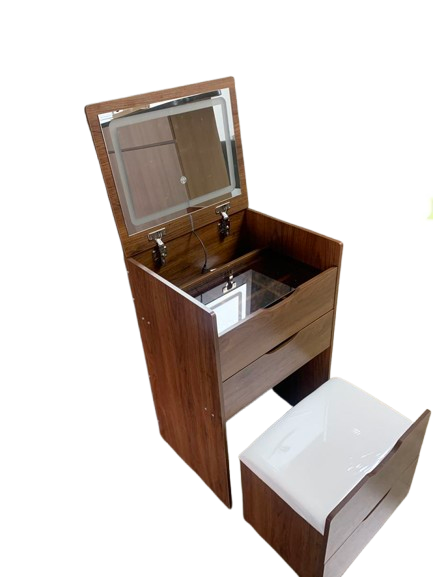 (월넛) 3 in 1 화장대 세트, 플립탑 거울 포함, - Desk Setup In Small Bedroom 리뷰 및 가격