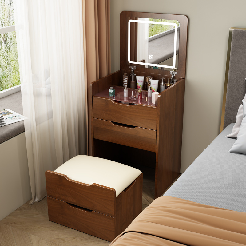 (월넛) 3 in 1 화장대 세트, 플립탑 거울 포함, - Desk Setup In Small Bedroom 리뷰 및 가격