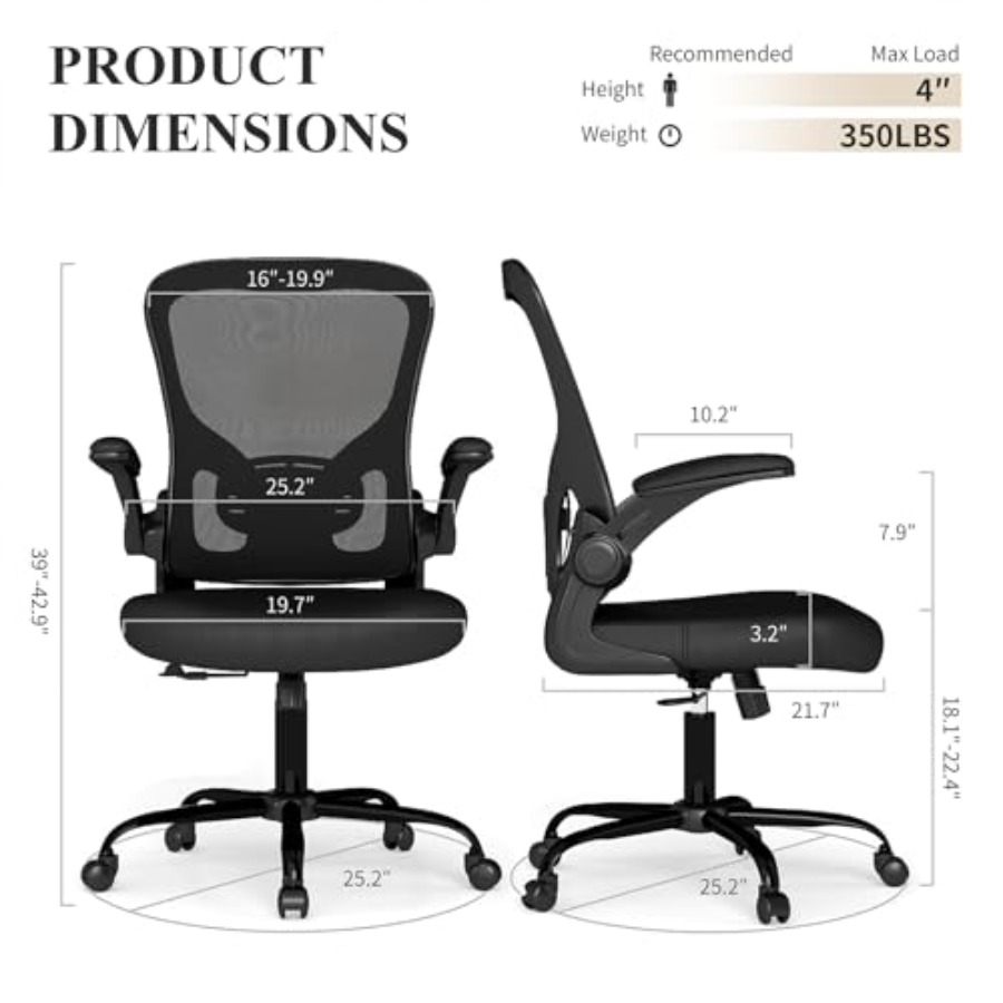 메쉬 사무실 의자, 인체공학적 컴퓨터 책상 의자, 편안 - Desk Setup Ergonomics 리뷰 및 가격