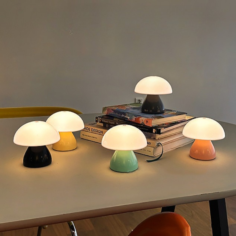 버섯 LED 테이블 램프 터치 디밍 USB 충전 야간  - Ambient Light Bar Usb 리뷰 및 가격
