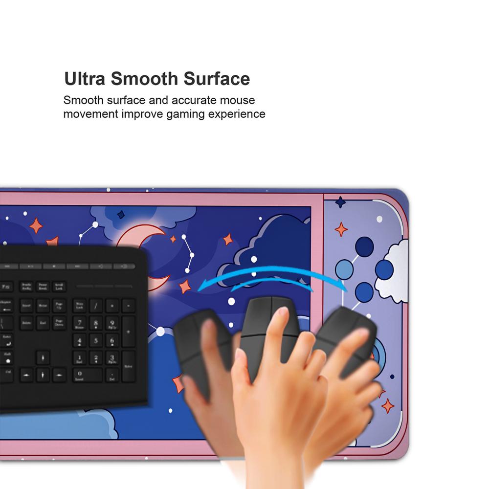 HYBXAXC 달과 별 대형 데스크 매트 카와이 미적  - Desk Setup Art 리뷰 및 가격