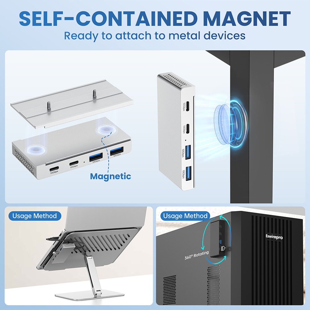 10Gbps USB3.2 Gen2 허브 데스크 마그네틱 - Desk Setup Hub 리뷰 및 가격
